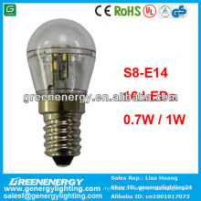 Haute puissance engergy sauver grande qulity LED s8 e14 ampoule 16smd3014LEDs 0.7w 1w conduit auto ampoule marine